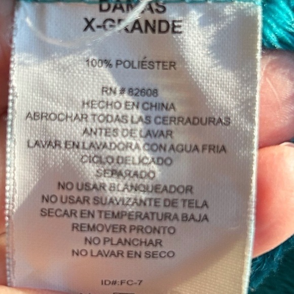 Bright Teal Zip-front Jacket, XL EUC - Picture 5 of 7